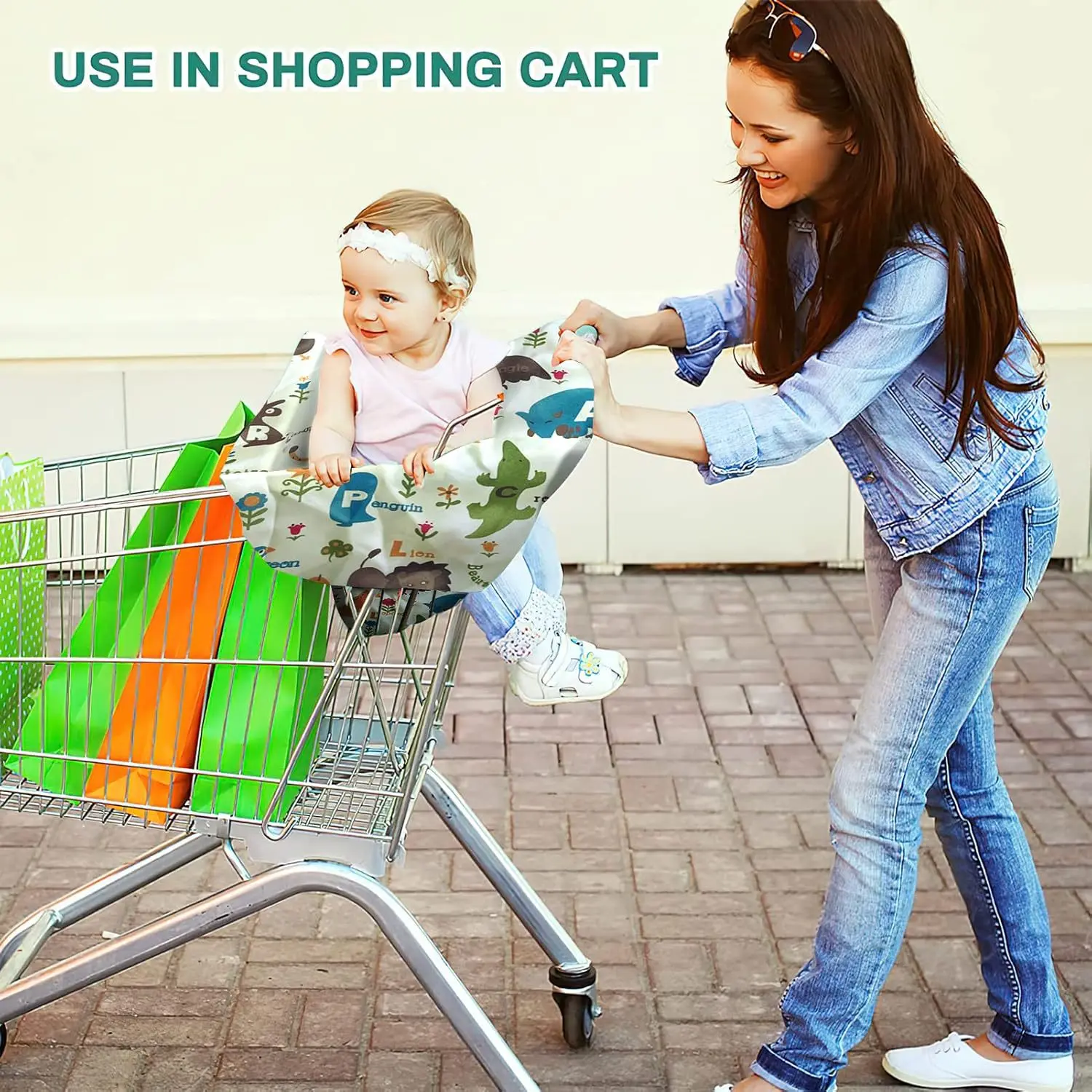 Portable Baby Supermarket Shopping Cart Cover Restaurant High Chair Seat Cushion Cover Children's Anti-dirty Folding Cart Cover