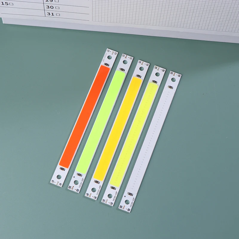 

120x10MM 3V 5V LED Bulb COB Strip Chip On Board Warm Cold White Blue Red Green 5W LED Lights For COB Work Lamps Decoration Light