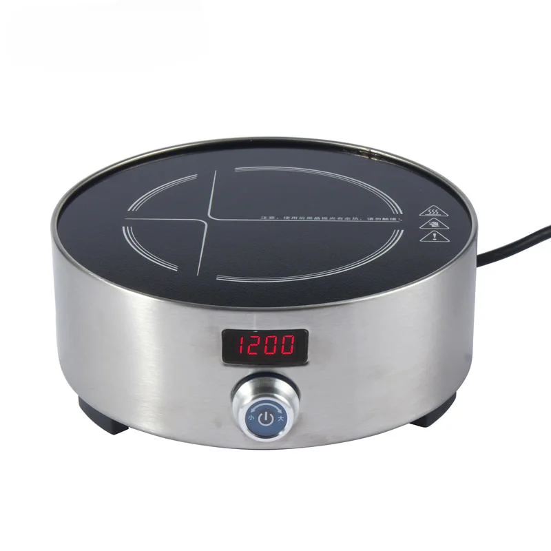 1.2KW Electric Pottery Stove No Radiation Tea Stove Glass Pot Water Boiler with Timer Stainless steel Waterproof surface 220V