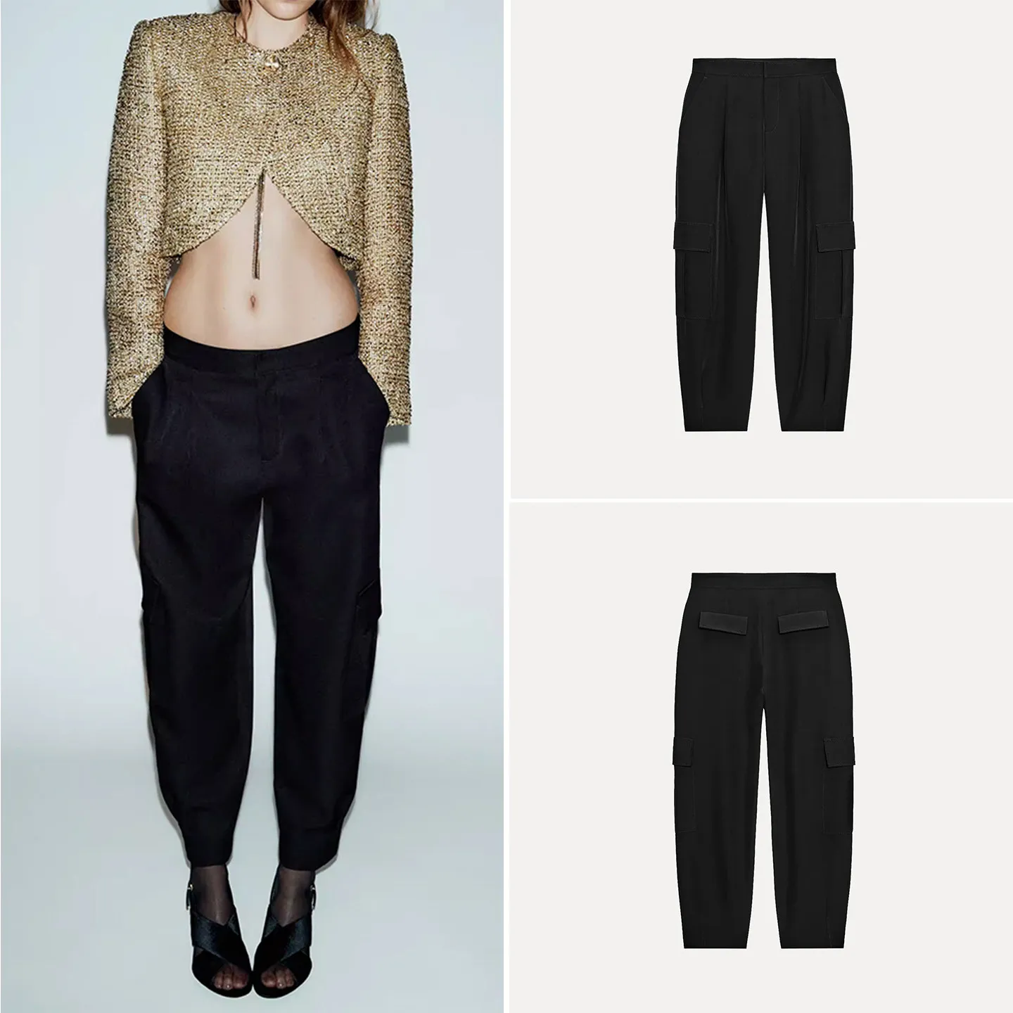 

Новые женские повседневные брюки на зиму 2025 года с декоративными складками и манжетами, прямые, с высокой талией, для города