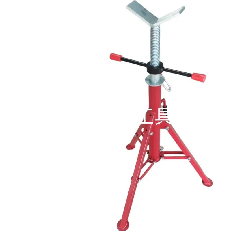 Adjustable V‑Head Pipe Jack Stand Heavy‑Duty Tripod Pipe Support for Welding & Pipe Repair Workshop