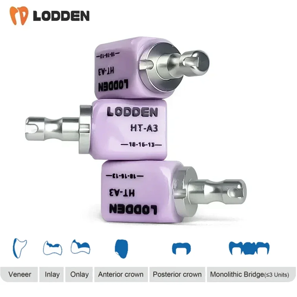 Lodden 5pcs Dental Lithium Disilicate Blocks C14 Glass Ceramic Block HT/MT/MO/LT for CAD CAM Sirona Milling System Veneer Crown