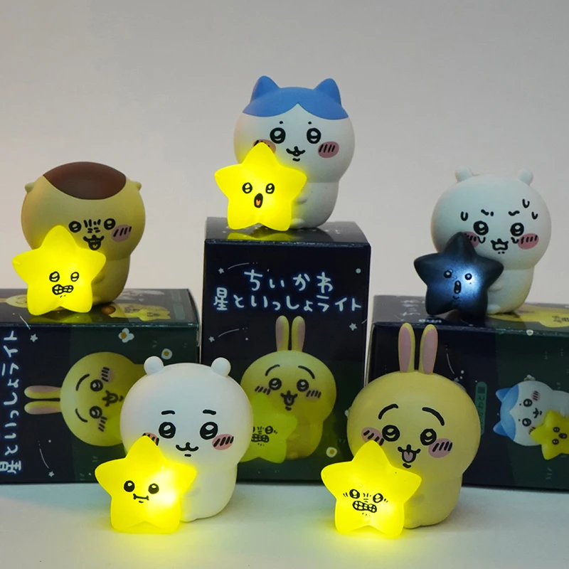 

Japanese Genuine Gacha Scale Model Chiikawa Usagi Hachiware Rakko Momonga The Star Lights Illuminated The Present