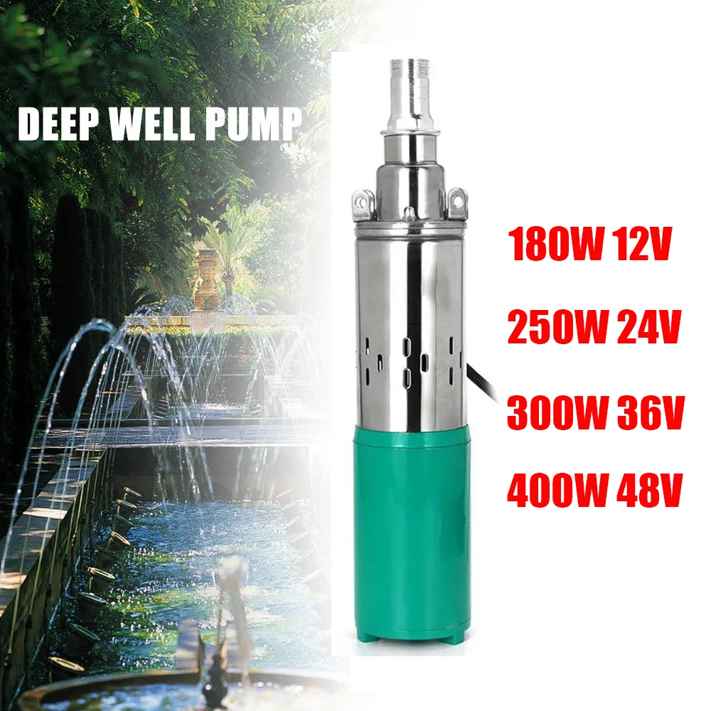 DC Solar Deep Well Water Pump 12V 24V 36V 48V 180W 250W  300W  400W Solar Water Pump Deep Well Solar Submersible Pump 40m