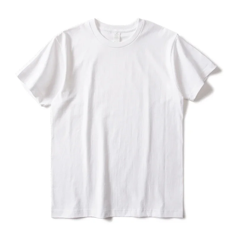 حجم كبير القطن الخالص كامل اللون قصيرة الأكمام تي شيرت بلون سميكة فضفاضة عادية تنوعا قاع قميص أعلى الرجال النساء #2
