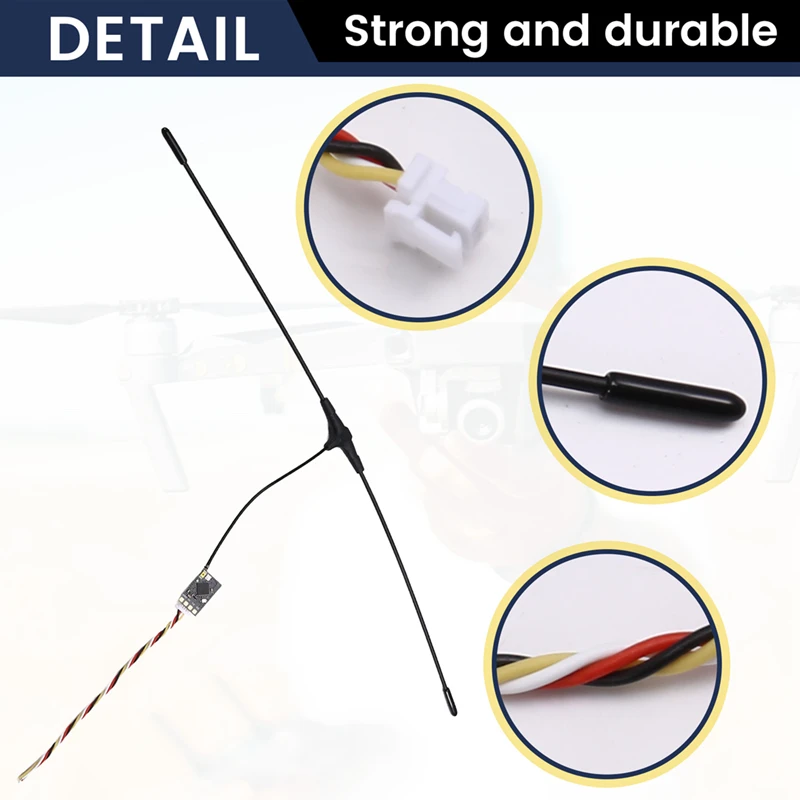 Приемник Expresslrs 433 МГц 100 МВт ESP32+SX1276+TCXO с антенной Т-типа для гоночного дрона на радиоуправлении