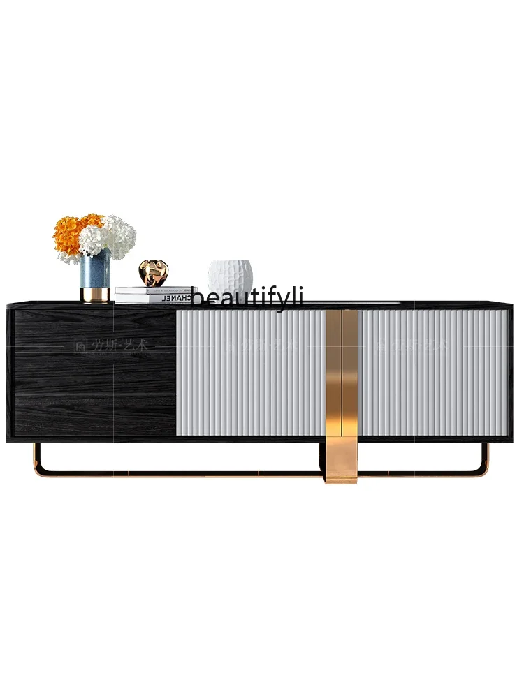 

Entrance cabinet light luxury living room entry cabinet American solid wood foyer Italian postmodern multi-function