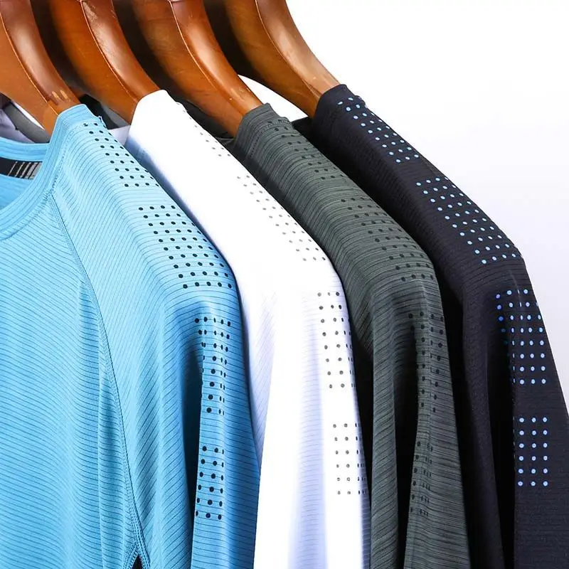 Men Outdoor Sport Short Sleeve T-Shirt Streetwear Male Clothes Gym Jersey Summer Quick-drying Pullover Basic Fashion Fitness Top