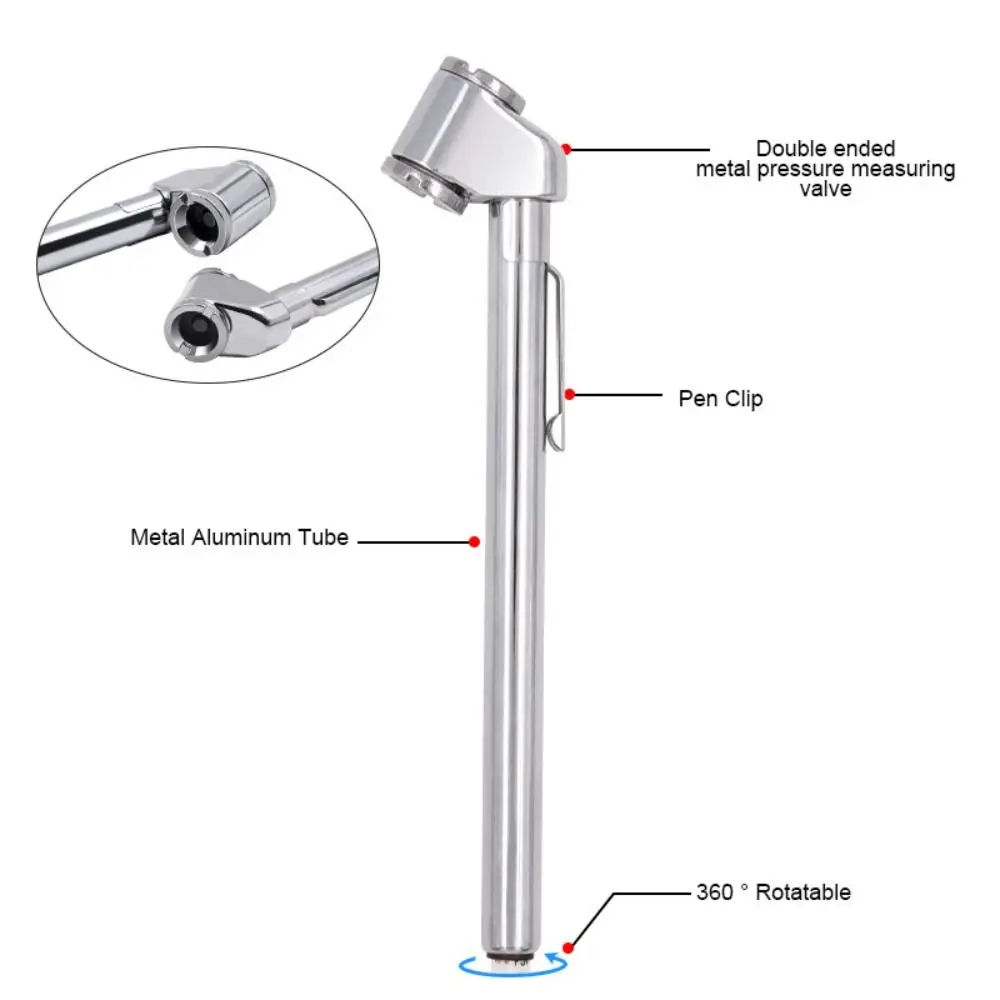 Metal Emergency Use For Car Vehicle Tyre Pressure Gauge Tire Barometer Pen Shape Tire Air Pressure Test Meter