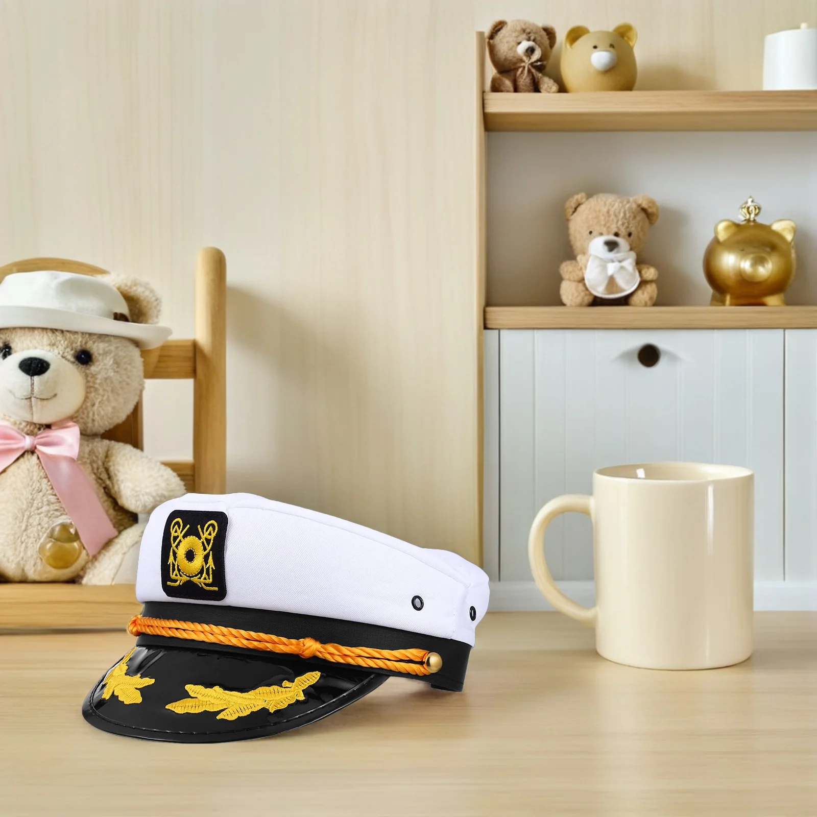 

4Pcs Embroidered Navy Captain Hat Adjustable Yacht Cap Nautical Party Cosplay Accessory Captains Costume Hat Captain Cap