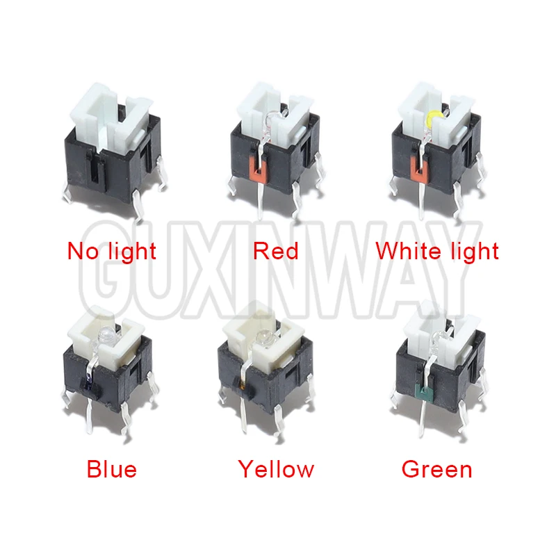 10 قطعة 6X6X7 ملليمتر Microswitch/مفتاح 6*6*7.2 مللي متر Iight اللمس التبديل 6*6*7 H اللمس مفاتيح مع LED أحمر أبيض أزرق أصفر أخضر