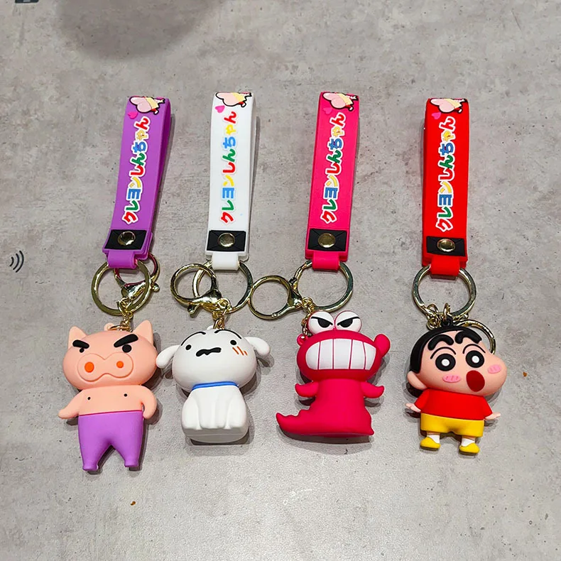 Crayon Shin-chan Nohara Shinnosuke Shiro Waniyama San Kreativer Cartoon-Schlüsselanhänger, Anime-Zubehör, Rucksackanhänger – Detail 11