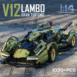 1039PCS Technical Lambo V12 Vision GT Super Speed Sports Car Building Blocks Racing Vehicle Assemble Bricks Toys Gifts For Boys