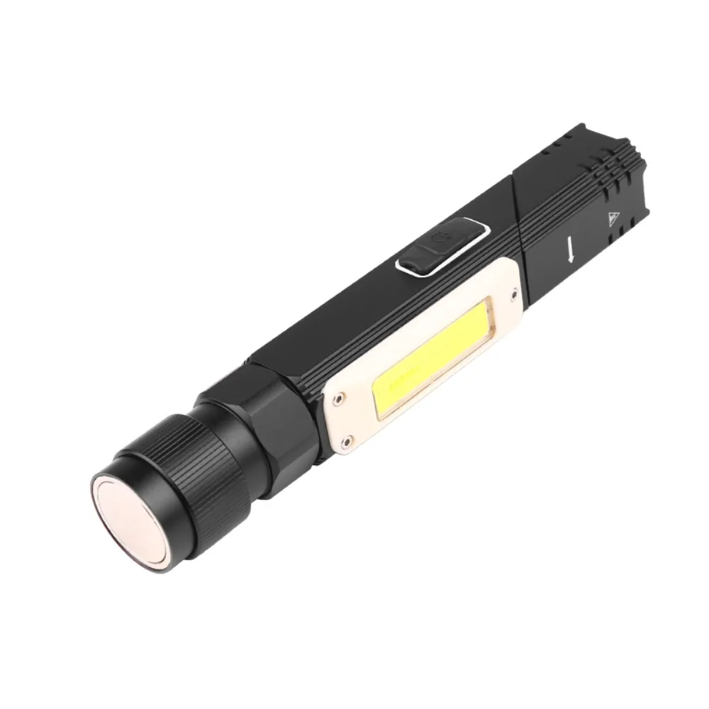 90° Foldable 360° Adjustable Red White Light Flashlight USB Rechargeable Super Bright Multifunctional Work Torch for Daily Use