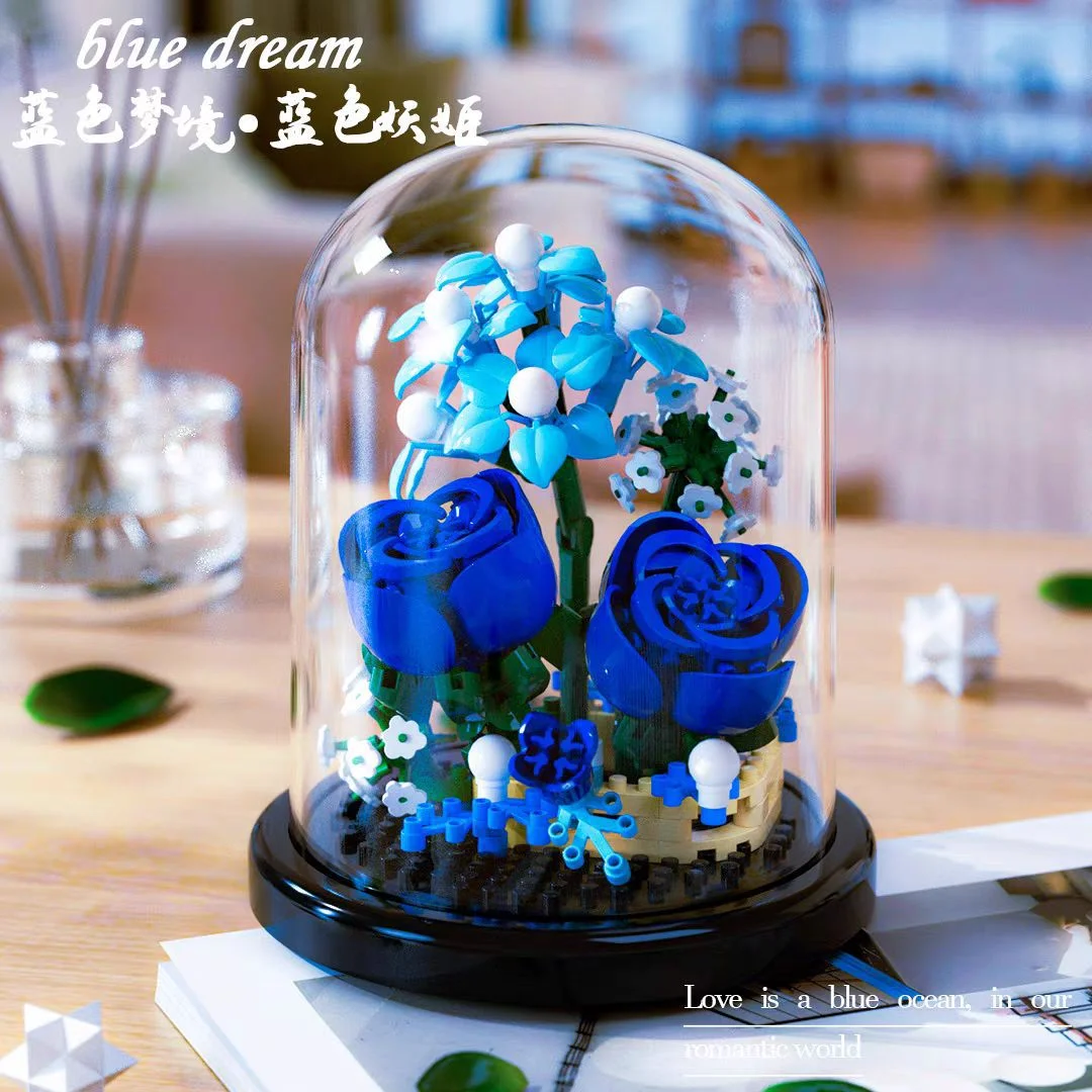 Kompatible Lego-Blumenbausteine, ewiger eleganter Traum, Blumenkasten, Pflanze, Sonnenblumen-Puzzle, Spielzeug für Mädchen und Erwachsene, Geschenk