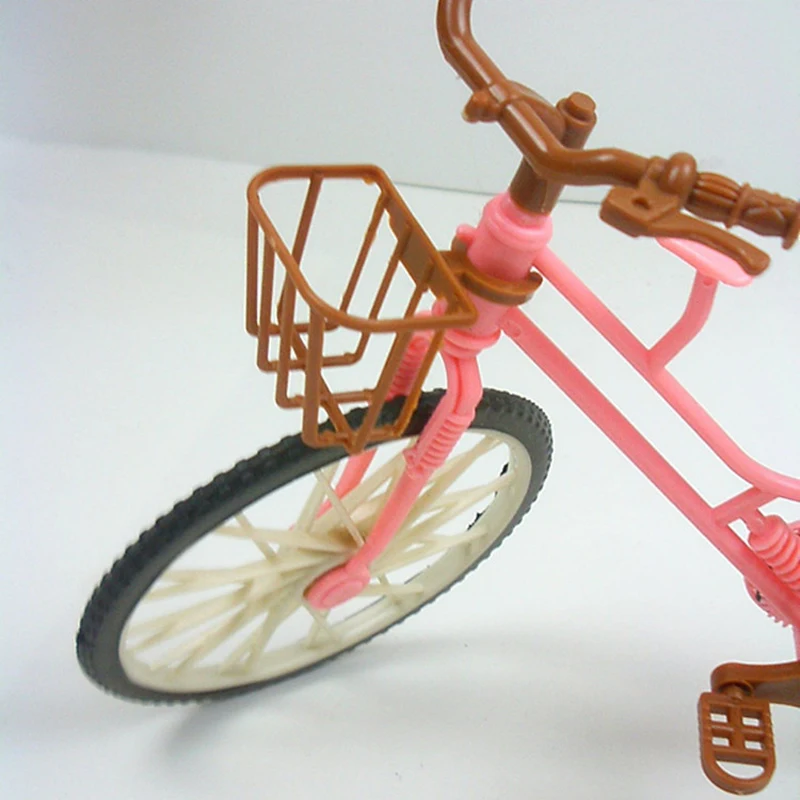 32x15cm Tandem Bikes Pink Bicycle Figure Accessory for Doll Decoration Scenario Model Toy Gift for Kid Boy Girl