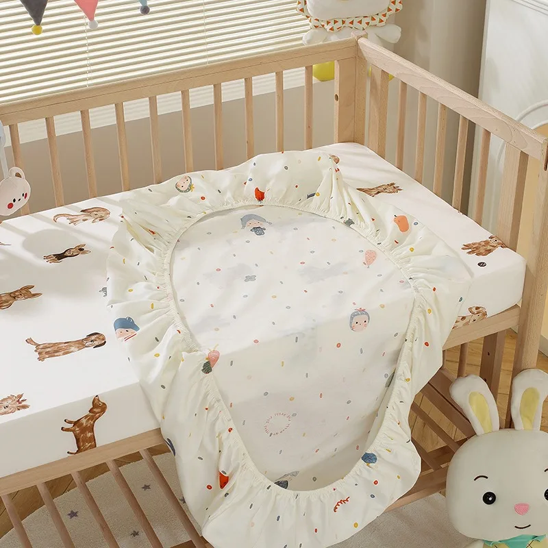 Baby Crib Single Piece Children's Pure Cotton Bed Sheet Newborn Mattress Cover Bed Cover Baby Bed Sheet