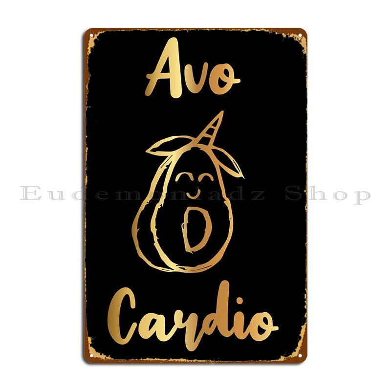 Gold Avo Cardio 8 Metal Signs Club Decoration Wall Decor Designs Garage Tin Sign Poster