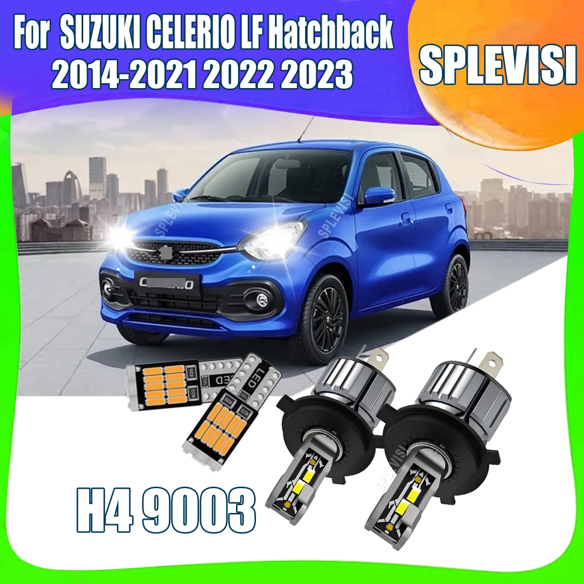 

H4 9003 LED Car Headlight Pure White No External Driver Required For SUZUKI CELERIO LF Hatchback 2014 2015 2016 2017 2018-2023