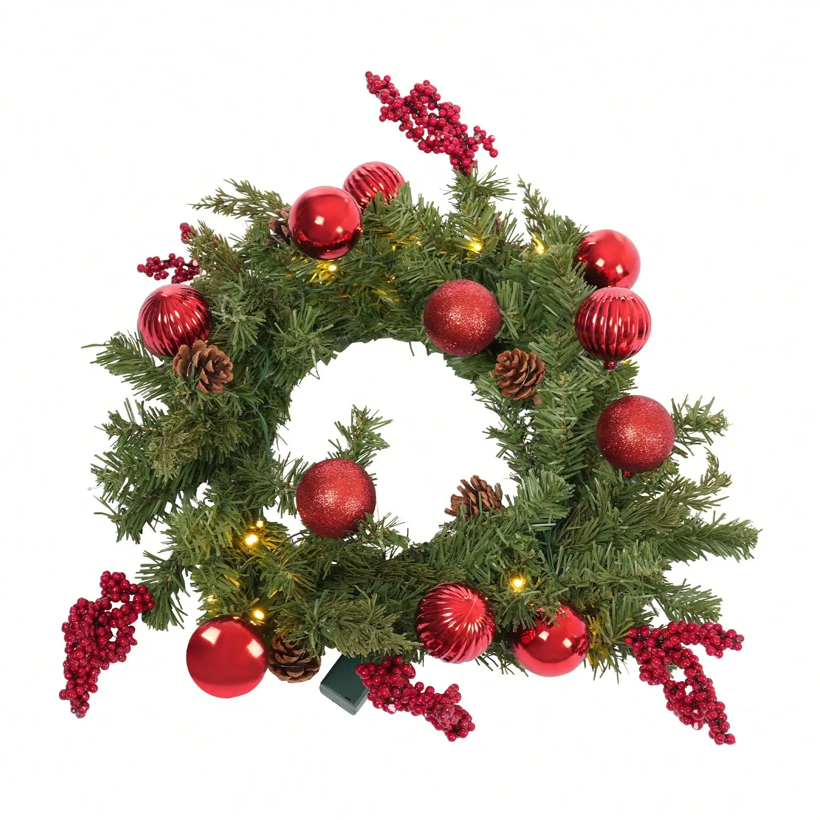 40CM Artificial Led Christmas Wreath for Front Door, Window, Wall Christmas Decorations Garland, Xmas Tree Wreath Decoration