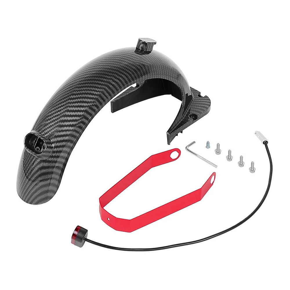 Vorne Hinten Kotflügel Zubehör Kit Für Ninebot Max G30 Elektrische Roller Carbon Fiber Fender Flügel Mit Bremslicht Teil – Detail 16