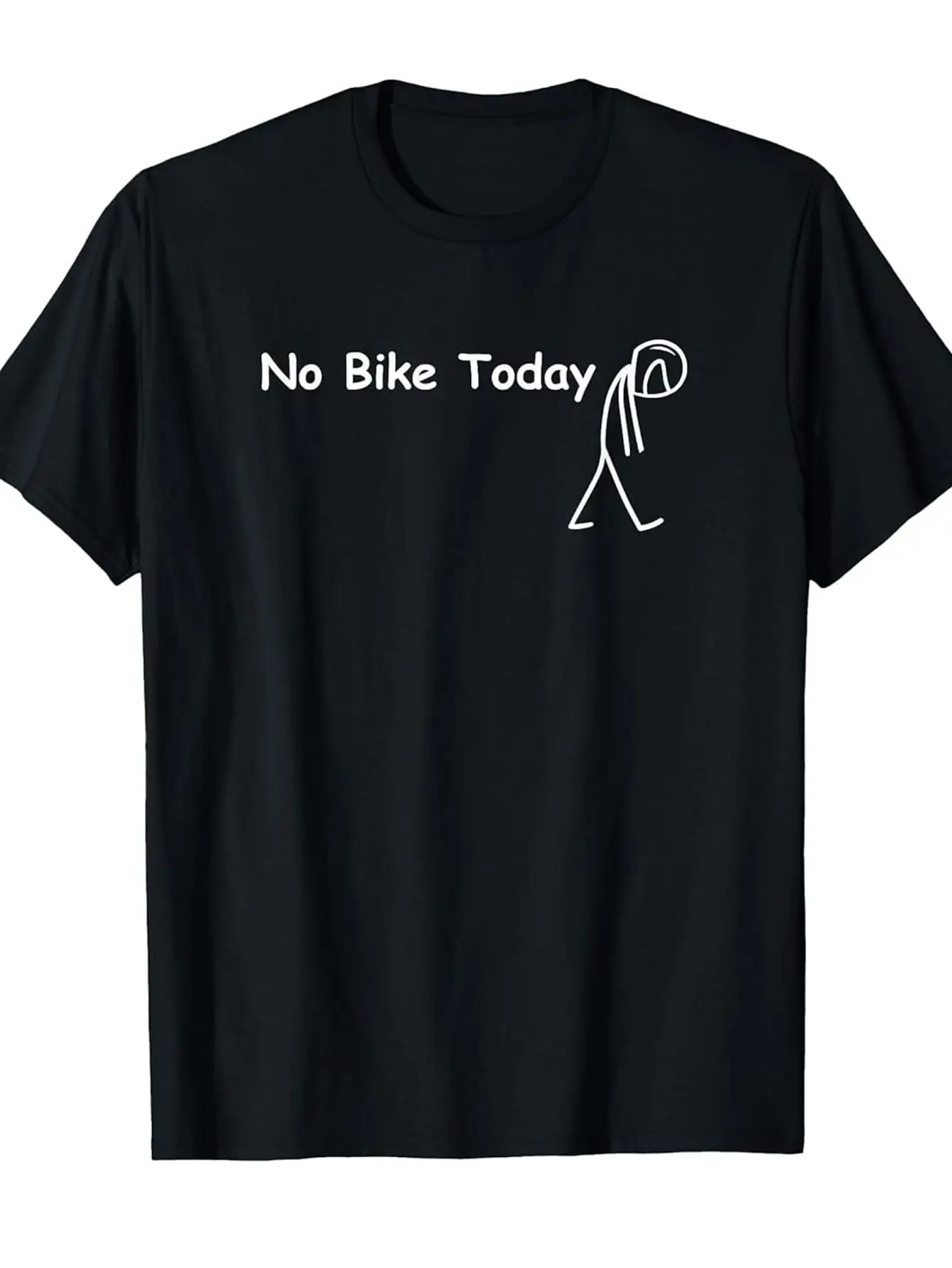 Plus Size No Bike Today Fun Motorcycle T-Shirt- Retro, Printed with Motorcycle Helmet and Rider Graphics, Short-sleeved T-shirt, Casual Wear, Motorcycle Enthusiast Apparel, Unisex, Collectible T-shirt., PLUS SIZE