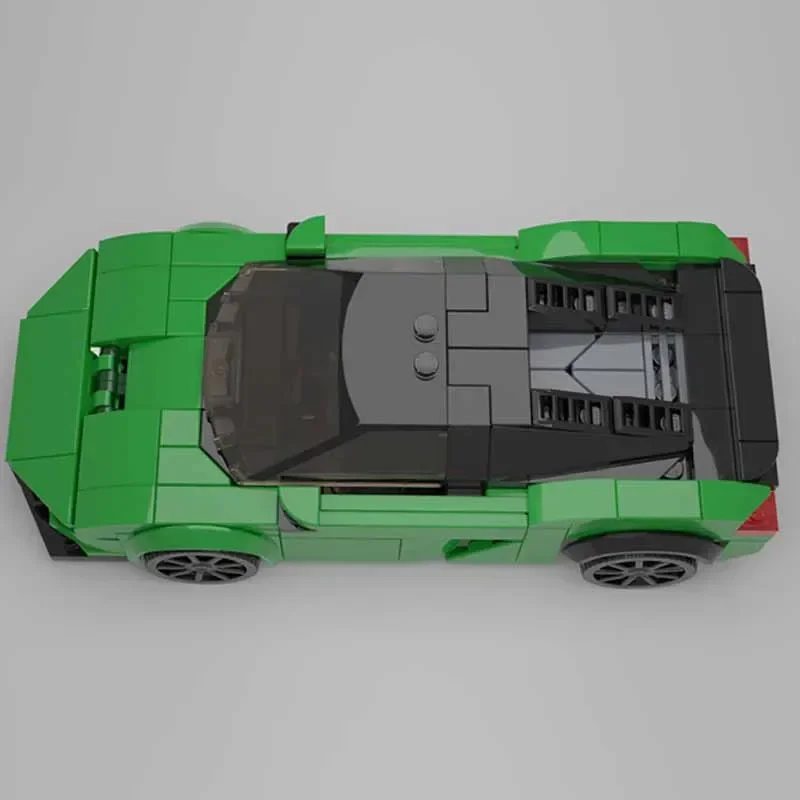 Snelheidskampioen Model MOC Gebouw Tweezits Acht Cilinder Supercar Modulaire Technologie Geschenken Vakantie Monteer Kinderen Speelgoedpak