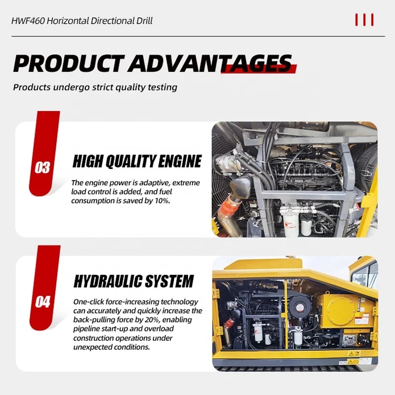 HDD Drilling Machine Horizontal Directional Drill Rig Underground Pipe Drilling Machine For Telecom Laying 