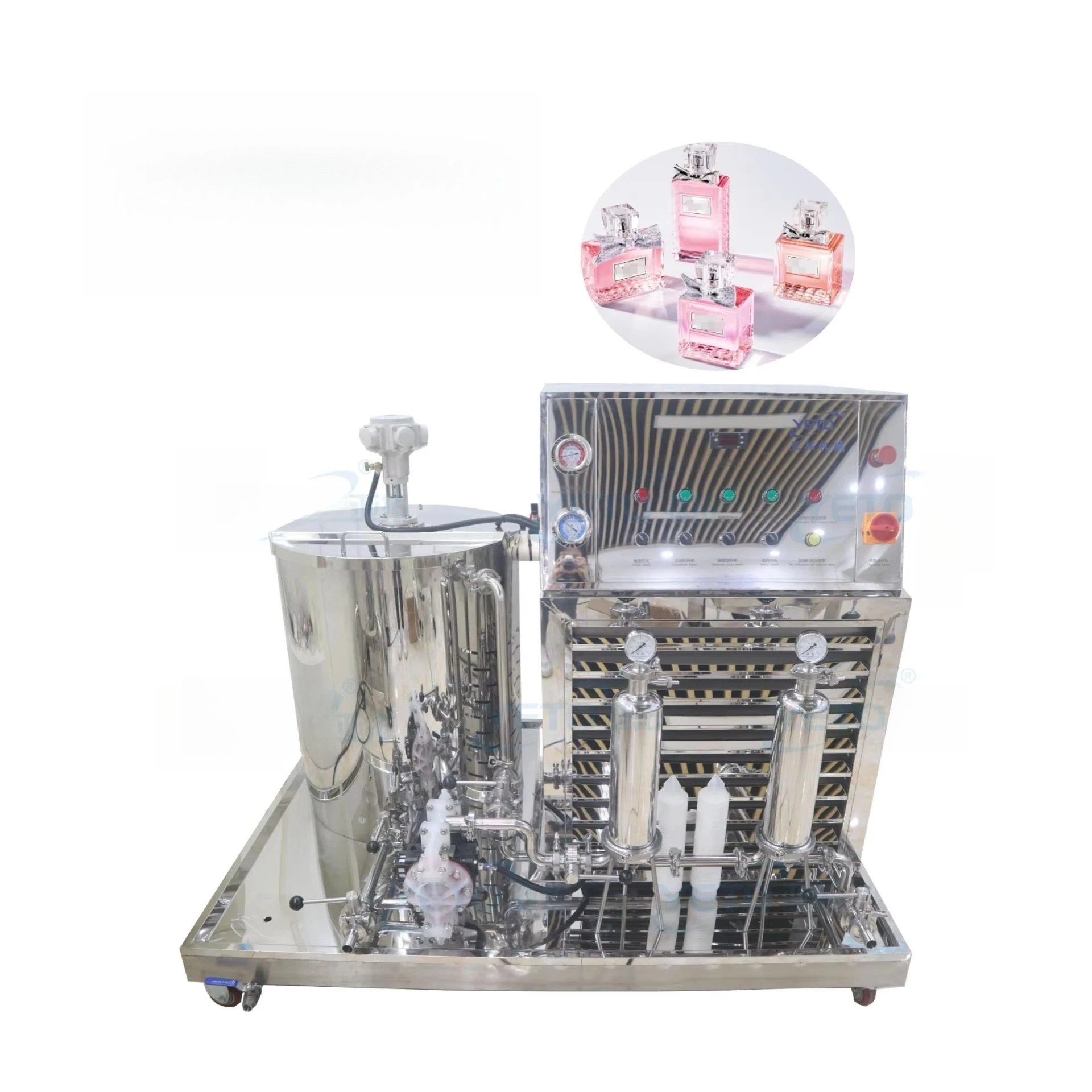 Perfume Making Production Line 100L Small Business Fragrance Chiller Mixing Machine Perfume Freezing Filter Equipment Price
