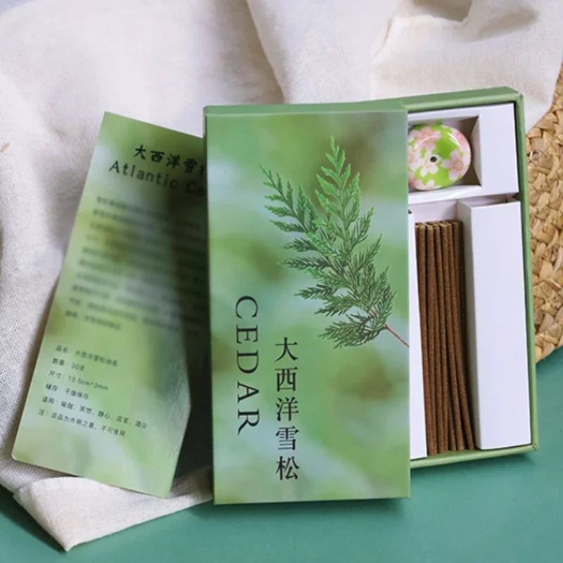 Natural Sage Wood Fragrance Incense Stick Yoga Meditation Home Aromatherapy Cedar Palo Santo Thread Incense Christmas Gift