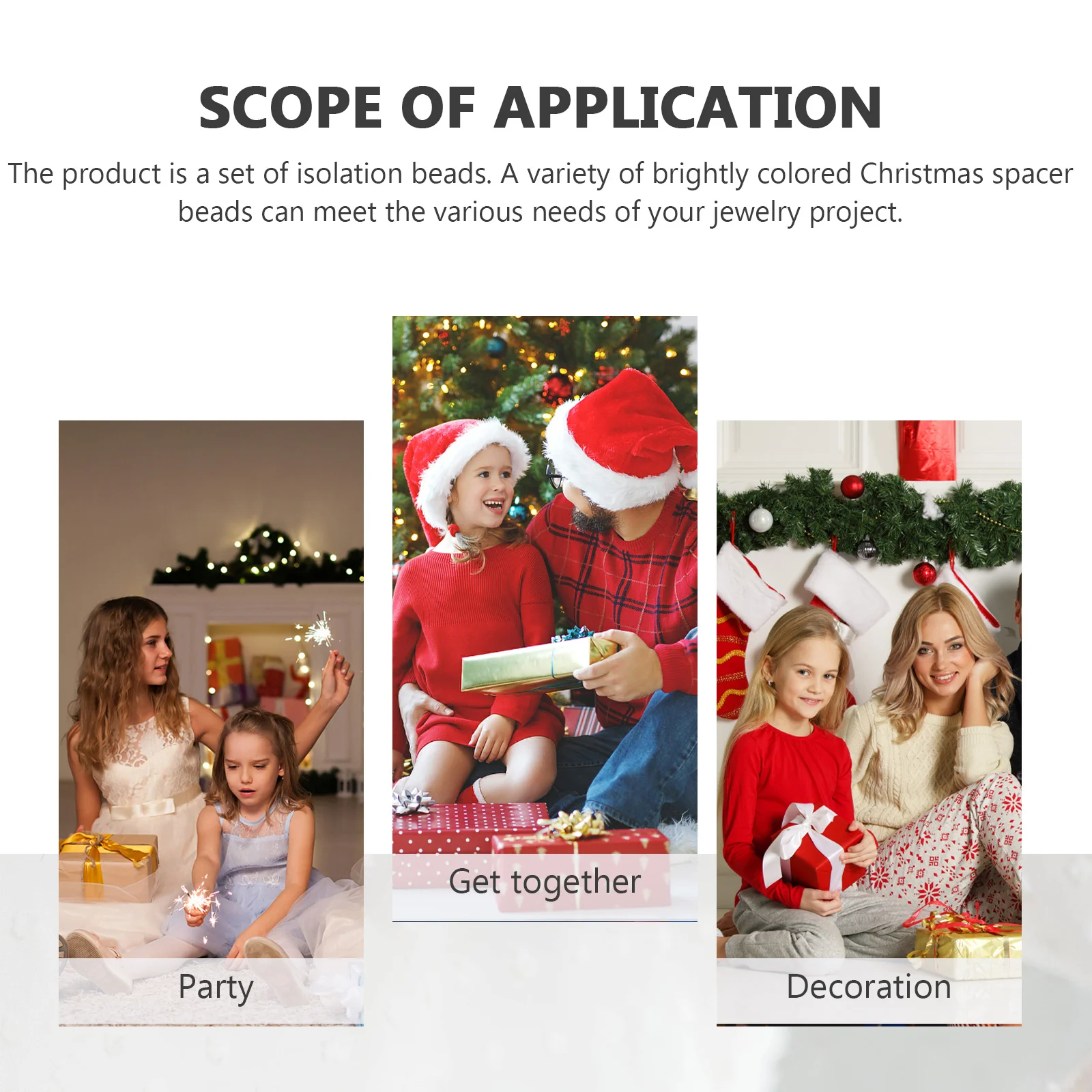 100Pcs Glass Bracelet Accessories Christmas Large Hole Spacer Beads DIY Handmade Bracelet Beaded Charms Loose Beads