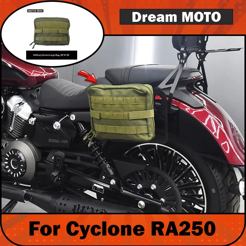 【Premium】For Cyclone RA250 Modified Vintage Canvas-Trimmed Tool Bag, Side Pouch, Tactical Mounting Bracket, Accessory