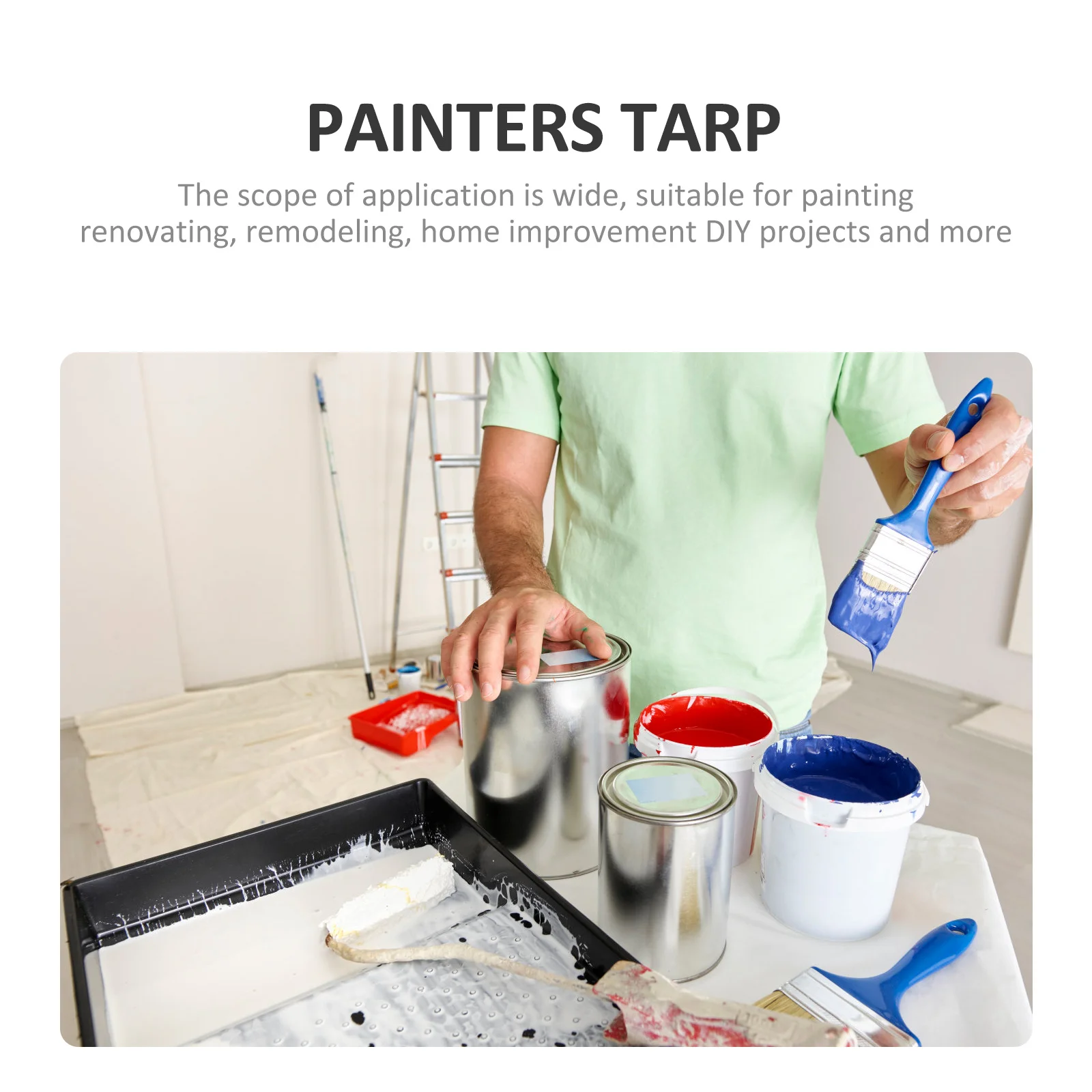 

Heavy-Duty Cotton Drop Cloth Floor Furniture Protector Washable Reusable Paint Cover for Painting Renovation DIY Projects