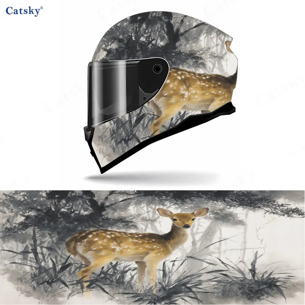 Etiqueta engomada impermeable autoadhesiva del casco de la motocicleta del material del PVC del ciervo del lavado de tinta, pasta firmemente y no caiga, impermeable y resistir