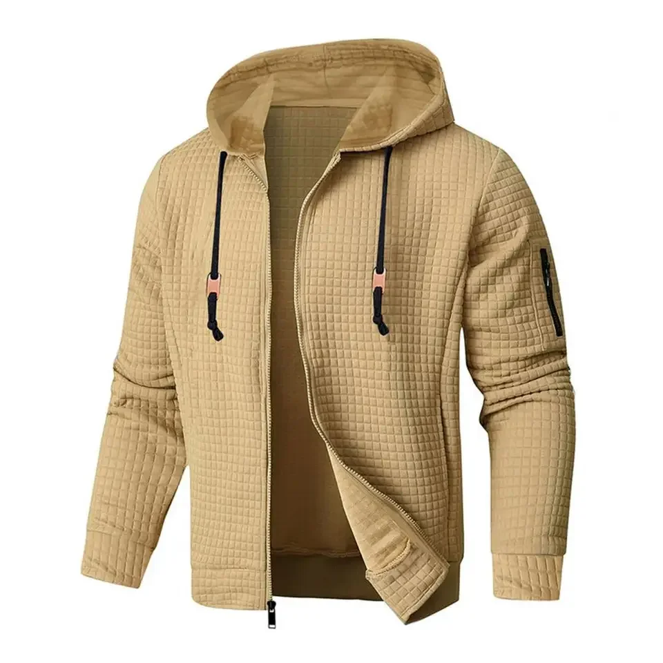 Autumn Winter Man Thicken Warm Male Hooded Outerwear Simple Solid Color Long Sleeve Versatile