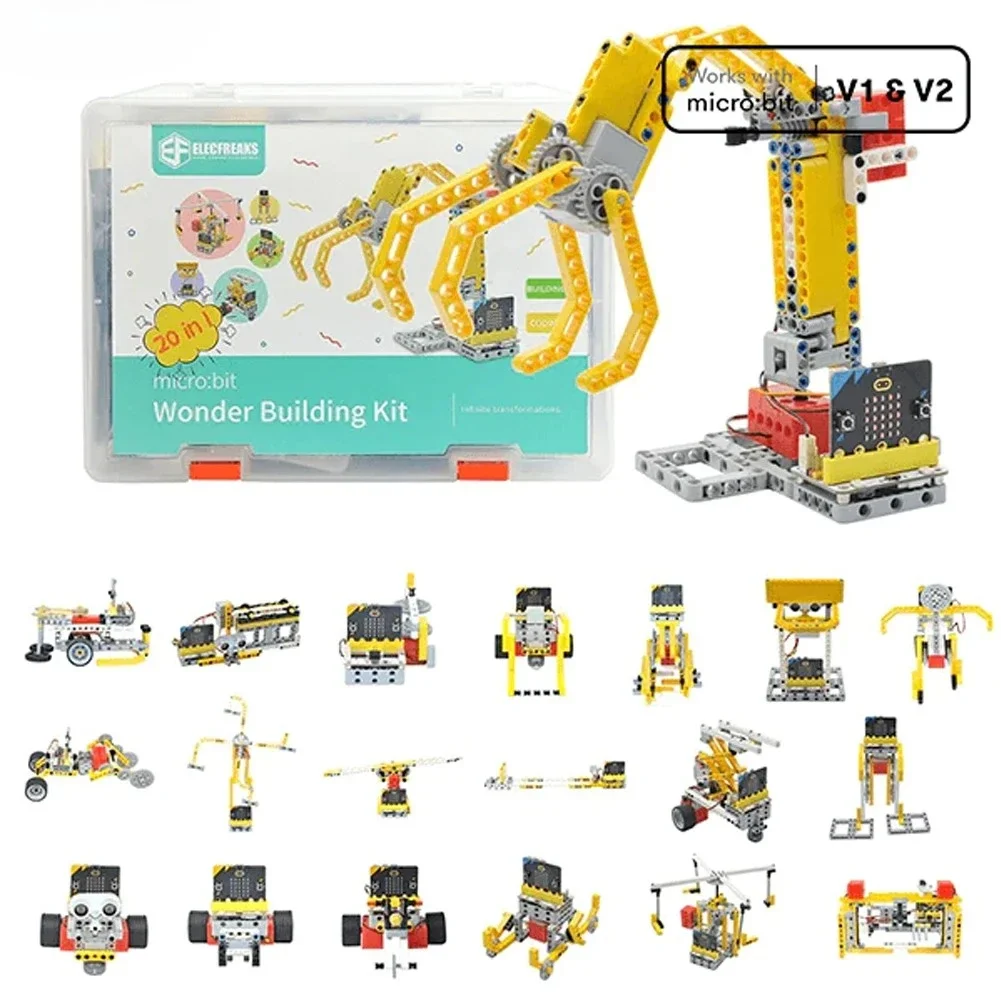ELECFREAKS Micro:bit 32 IN 1 Wonder Building Kit Wukong Expansion Board for Puzzle Building Blocks Microbit Kids Fun Coding STEM
