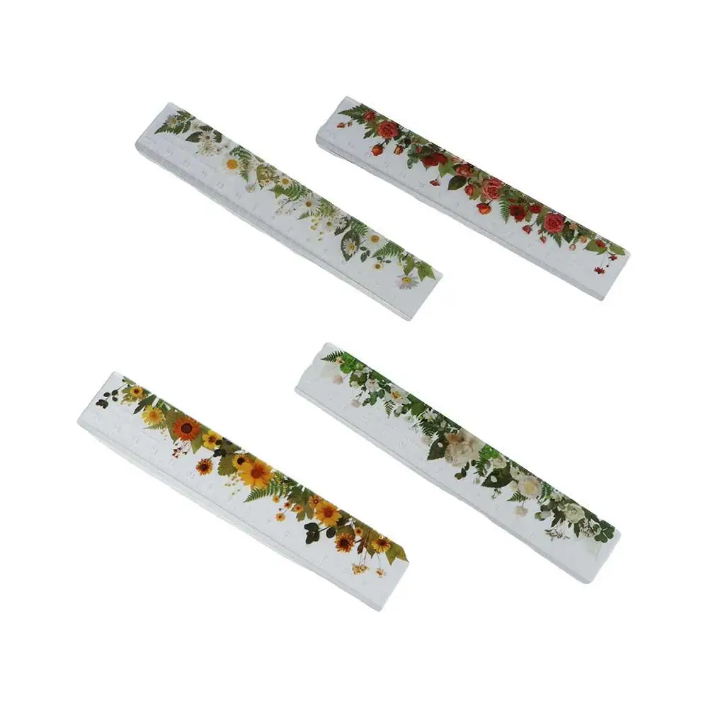 Creative Multifunction 15cm Straight Ruler Transparent Acrylic DIY Drawing Tools Double-duty Daisy Dividing Ruler Stationery