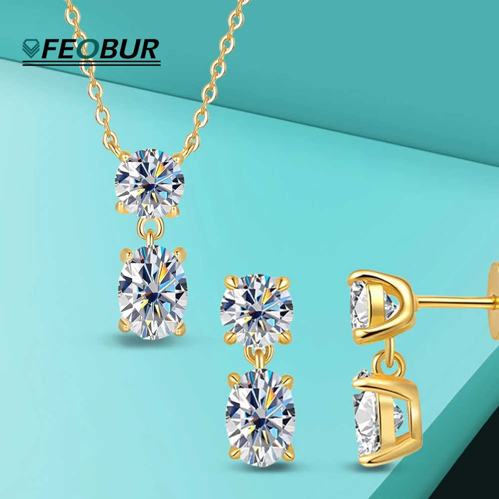 

GRA Certified 3cttw Moissanite Drop Earrings for Women 925 Sterling Silver Oval Cut Diamond Stud Earring Bride Jewelry with GRA