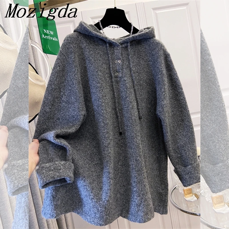 

Модный вязаный свитер с капюшоном оверсайз, женский осенне-зимний теплый свободный женский свитер Lazy Oaf, джемперы Blusa De Frio Feminina