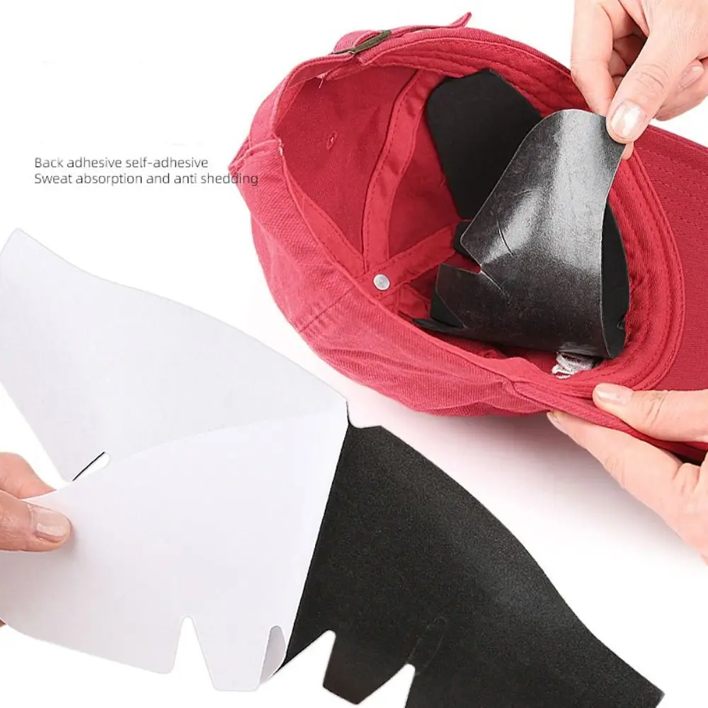 5pcs Portable Prevents Stains Hat Sweat Liner Self-Adhesive Durable Sweatband Disposable Hat Sweat Protector Fitness