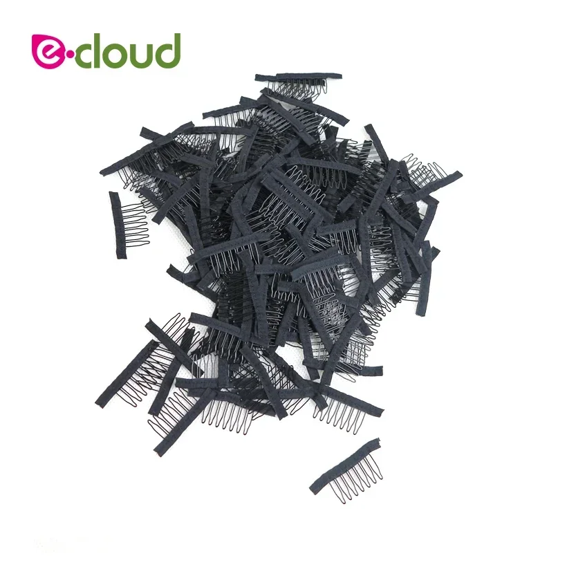 50 шт./пакет, черная расческа для парика, дешевые зажимы для парика, расчески, зажимы для наращивания волос, удобные зажимы для парика, верхний инструмент для изготовления париков из нержавеющей стали