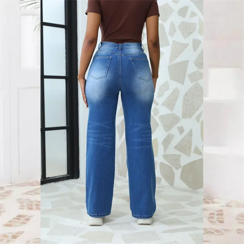 2024 Vintage Straight Jeans Women Loose High Waist Denim Pants Comfortable Commuter Casual Trousers Female New Trend Streetwear