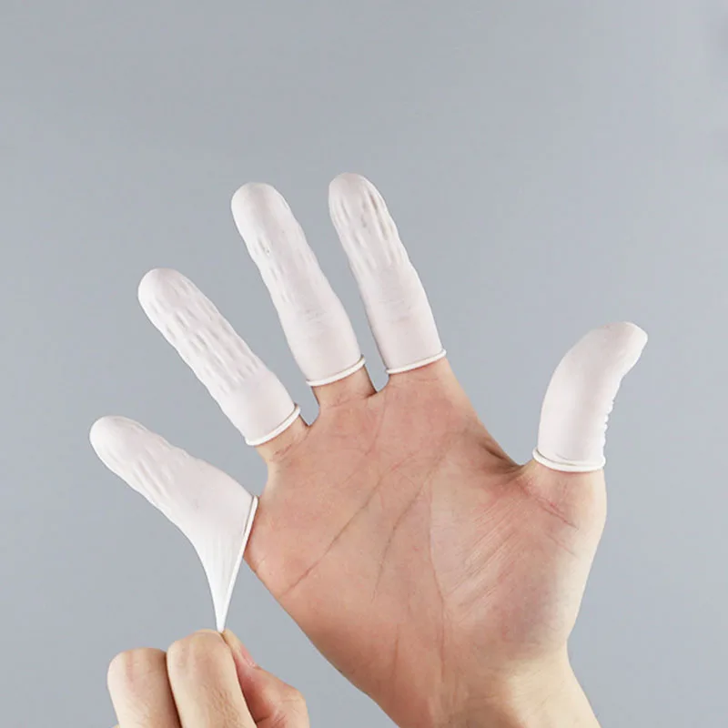 Large Disposable Latex Finger Cots Anti-static Non-slip Powder Free Thickened Rubber Fingertip Protectors Tattoo Tools Beauty
