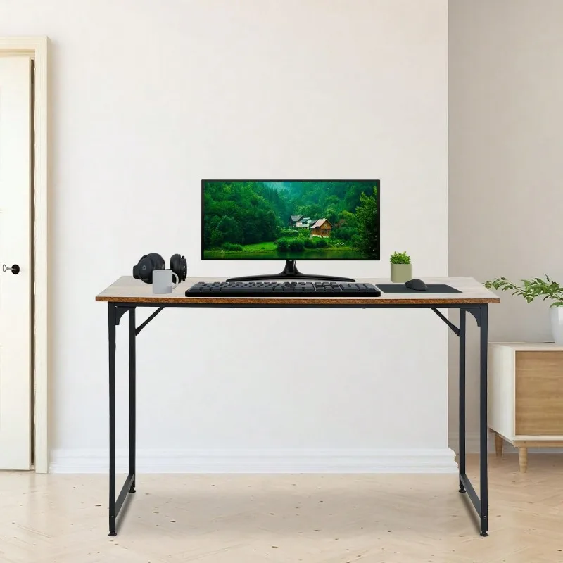 Computer Desk 47 Inch Study Writing Table,Workstation Adjustable Feet,Gaming Desk Modern Furniture For Home Office