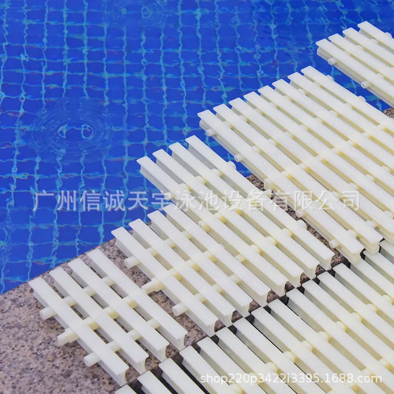 Pool Overflow Grate Anti Slip Drainage Channel Cover Plate ABS Grating for Outdoor Swimming Pool SPA Hot Tub Facility