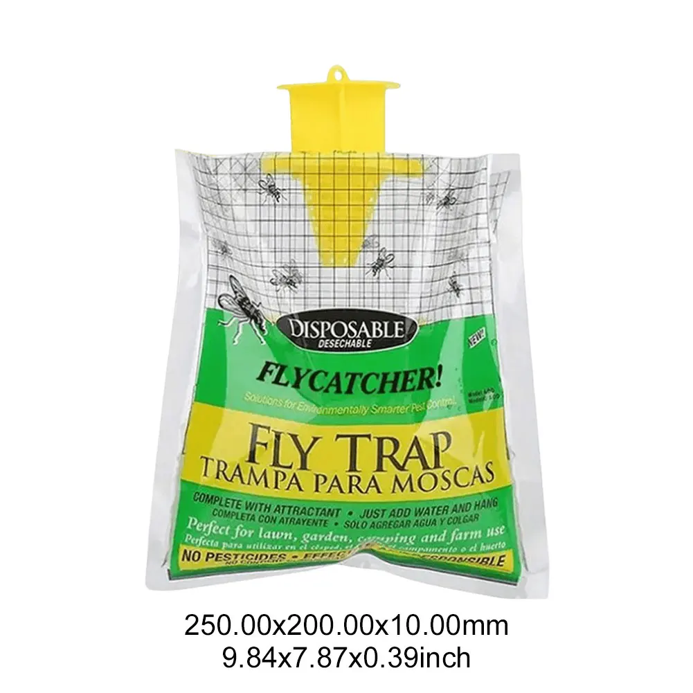 3/5PCS Hanging Fly Trap Bag with Fly Bait Disposable Flies Trap Non-Toxic Mosquito Trap Catcher Fly Wasp Insect Bug Killer