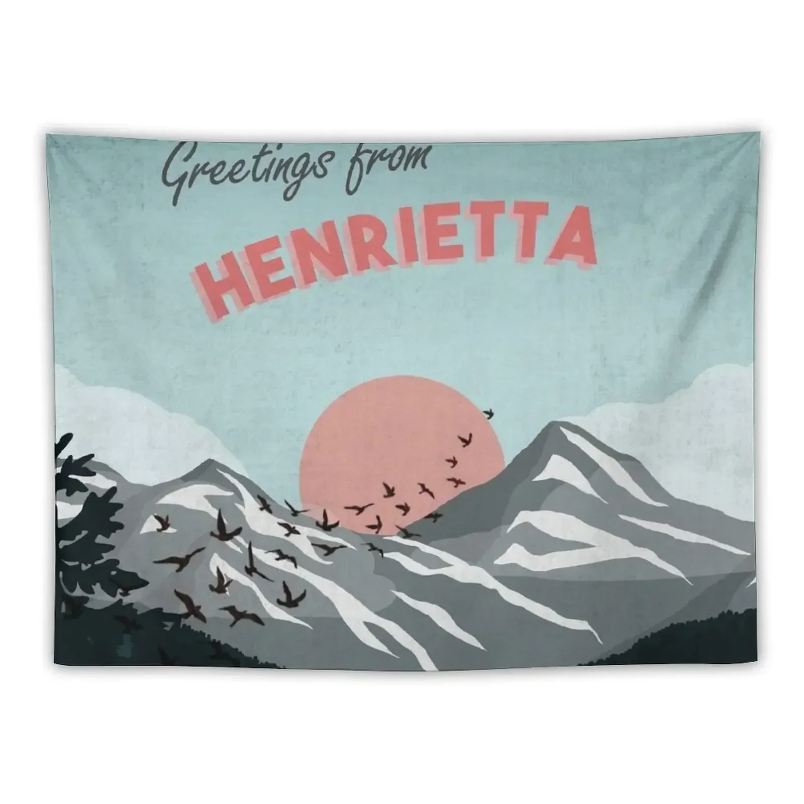 

Greetings from Henrietta Postcard Art Tapestry Wall Tapestries Home Supplies Tapestry