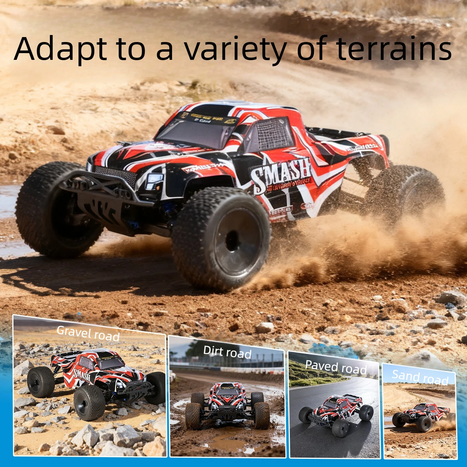 1/10 RH1066 High-Speed ​​Brushless Electric Car RC Remote Control Model Car Continuously Variable Speed ​​Toy Car for Boys
