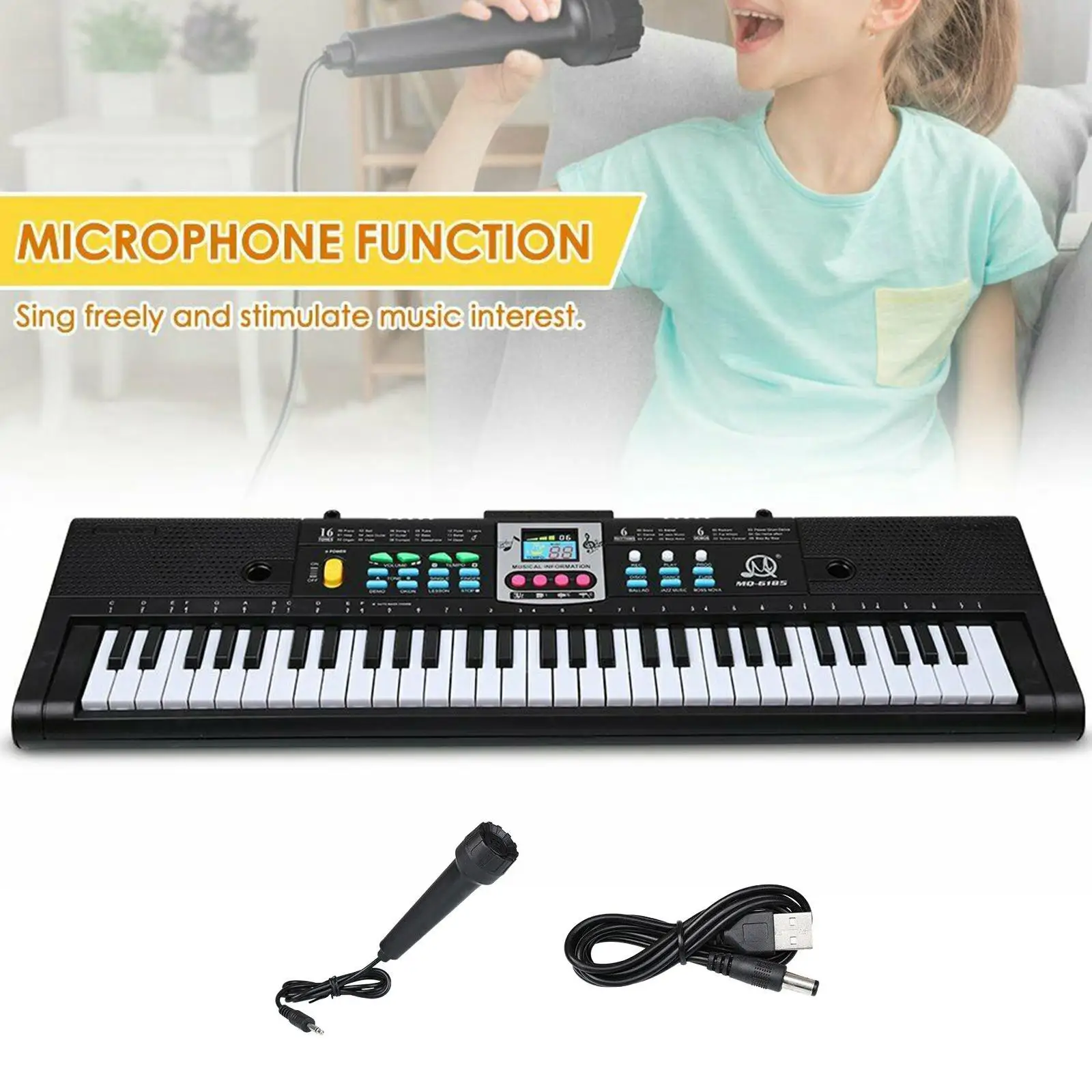 61 Keys Digital Music Electronic Keyboard Key Board Electric Piano for Home Bar Stage Holiday Party