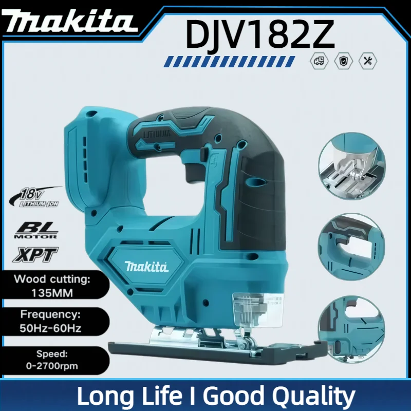 

Makita DJV182Z Brushless 18V 340W Jigsaw Electric Jig with Saw Blade Cordless Barrel Handle Jigsaw without Battery DJV182